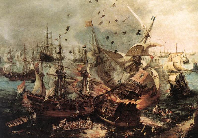 VROOM, Hendrick Cornelisz. Battle of Gibraltar qe Germany oil painting art